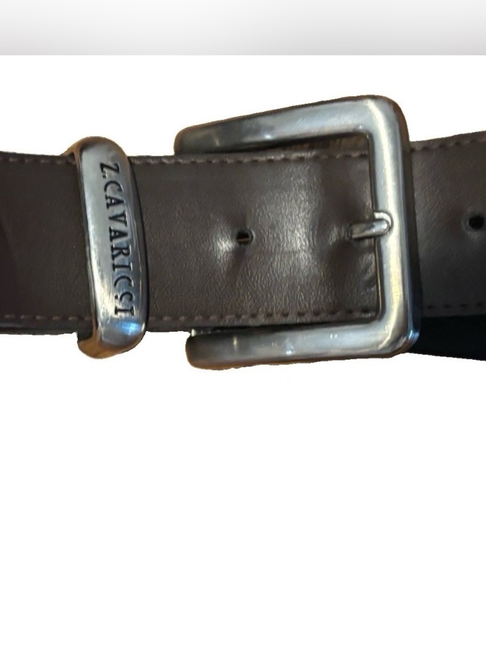 Vintage 90s Z Cavaricci Brown Belt Silver Buckle Men's Unisex Size 36